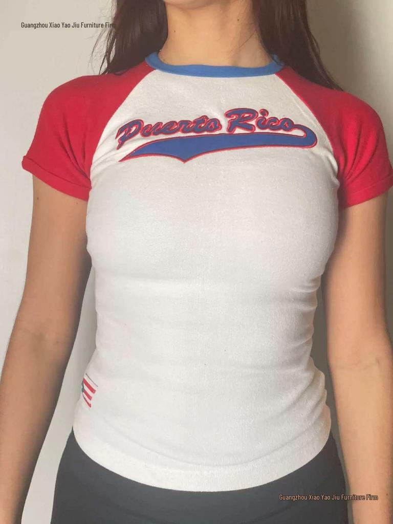Damski crop top slim fit w stylu Y2K - Streetwear w stylu europejskim i amerykańskim