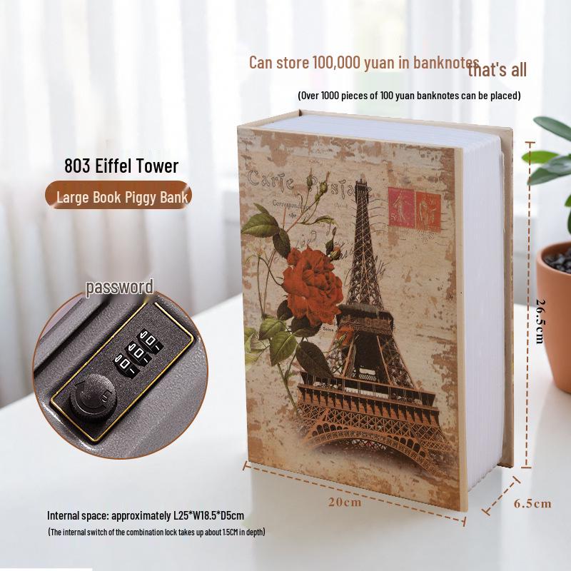 Cross-Border Artifact Combination Lock Piggy Bank Faux Book Safe with Simulated Storage