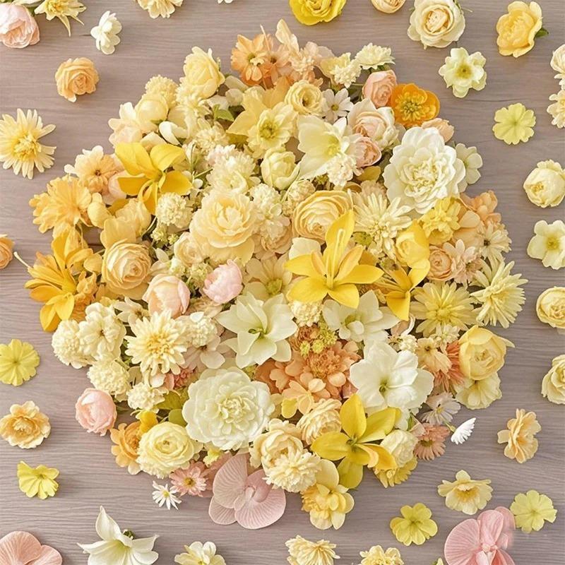 20/50Pcs Artificial Flower Head Mini Silk Artificial Rose Daisy Flower Craft Supplies Wedding Party Craft Wreath Home Decoration