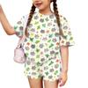 Kids Casual Short Sleeve T Shirt and Shorts Set Animal Print Lightweight Summer Outfit for Boys and Girls Soft Fabric Comfortable Fit