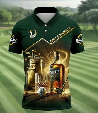 2026 New Men's Casual Sports Short-sleeved Fun Golf Pattern Printed Sports Casual Breathable Polo Shirt
