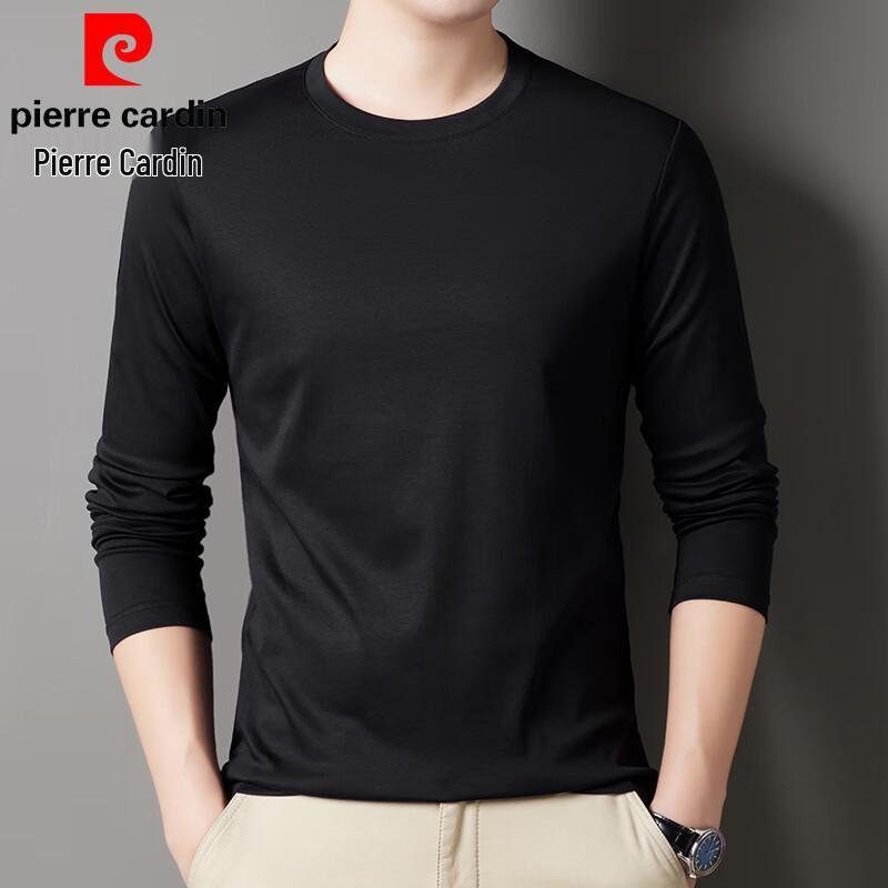 Pierre Cardin Men's 100% Cotton Round Neck Long Sleeve T-shirt