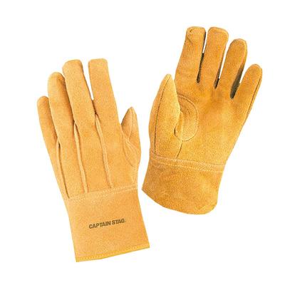 (KAPITAN STAG) Rękawice skórzane Outdoor Camping BBQ Rękawice ze skóry bydlęcej Żółte Rozmiar S UM-1914