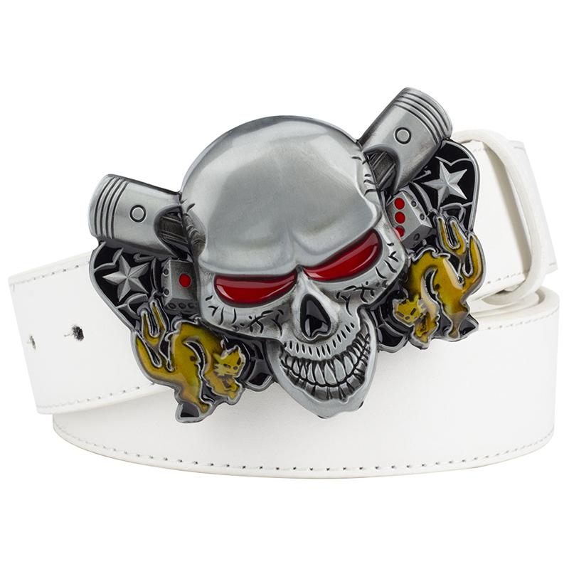 Novelty Leather Belt Skull Clown Evil Eye Skeleton Head Devil Gamble Halloween Dress Up Waistband Rock And Roll