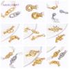 18K Gold Plated Oval Pearl Clasp For Bracelets,Brass Connector Fastener For Jewelry Making Supplies,DIY Jewelry Accessories