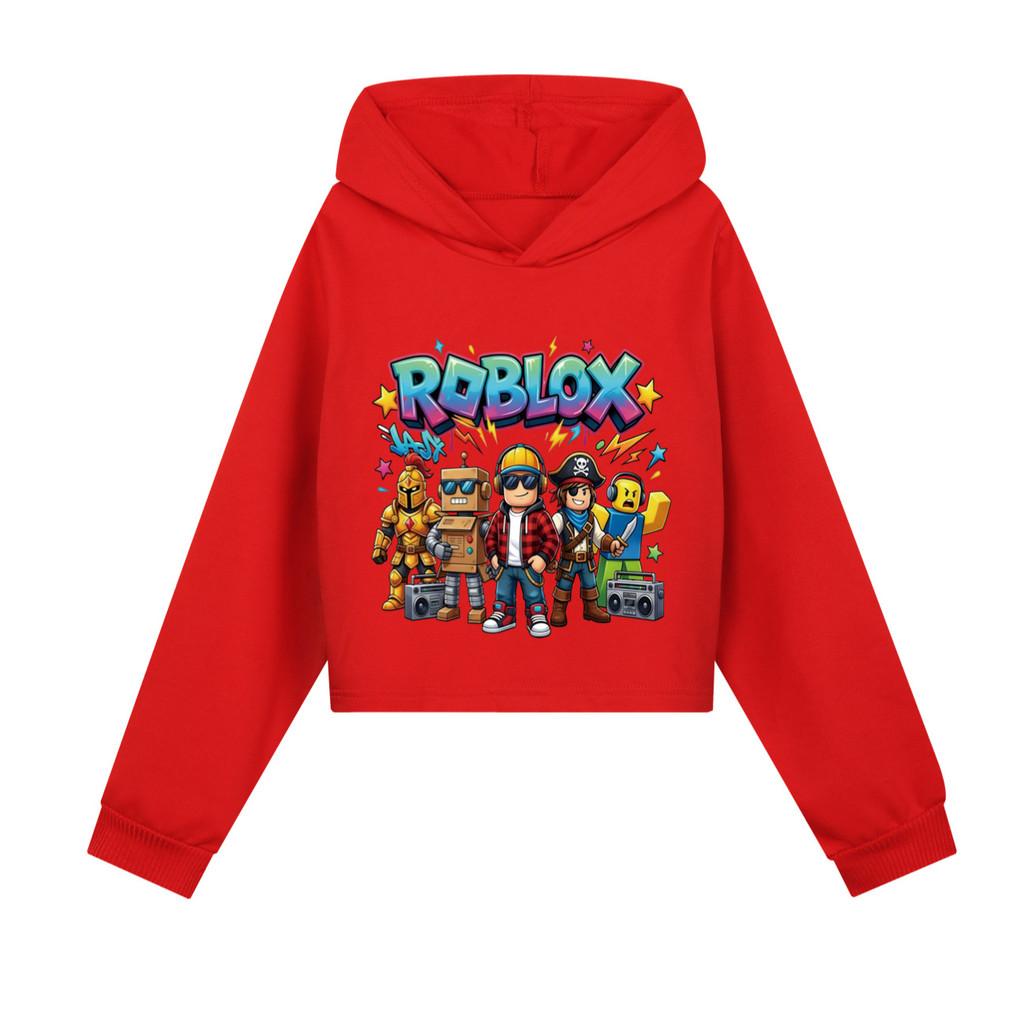 5574 Moda Outdoor Bambini Ragazze Felpe Casual Stampate Roblox Maniche Lunghe