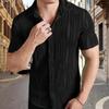Men's Casual Breathable Solid Color Short Sleeved Shirt