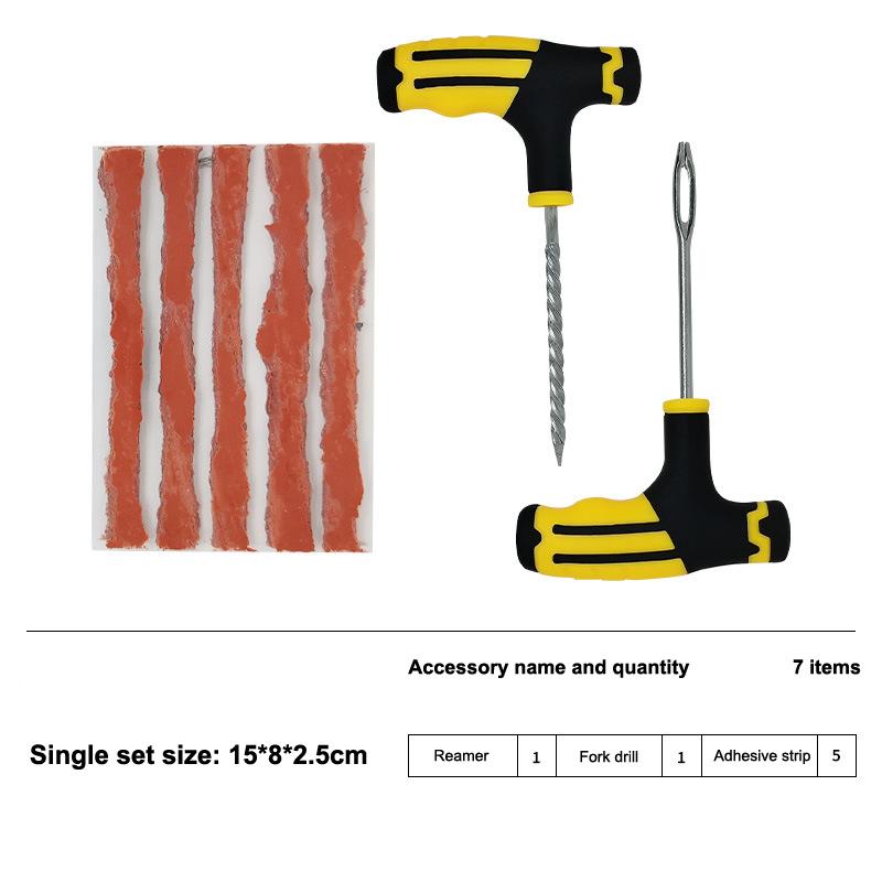 

Emergency Tire Repair Kit - Quick Fix Heavy-Duty Glue & Rubber Strips For Cars/Trucks/Rvs Puncture On-The-Go Safety as the picture