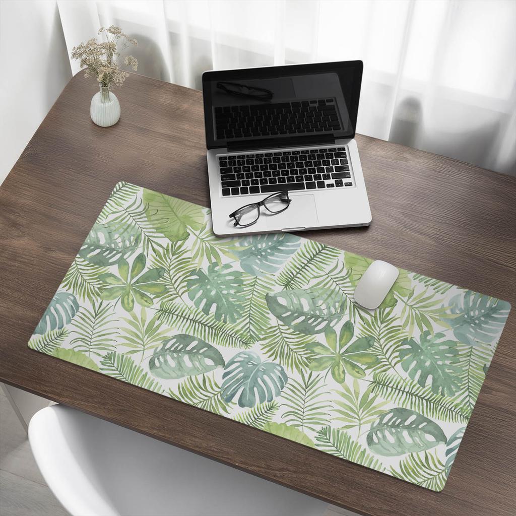 Anti-slip Office Desk Mat Tropical Leaves 100x50 Cm