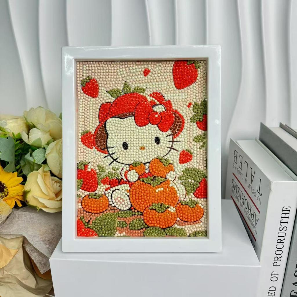 Children'S Diamond Painting Framed Handmade Diy Material Bag Sanrio Diamond Paste Painting Concentration Toy