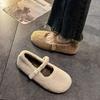 Mary Jane Women's Furry Velvet Flat Shoes - 2025 Autumn/Winter Korean Style