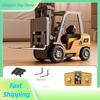 Mini Alloy Forklift: Dual-Mode Remote Control Electric Engineering Vehicle Rechargeable Toy Car Model for Kids Gift