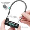 4 Digit Combination Padlock Resettable Padlock with Steel Cable Rope Waterproof Cable Lock Gate Locks for Gym Suitcase Bag Bike