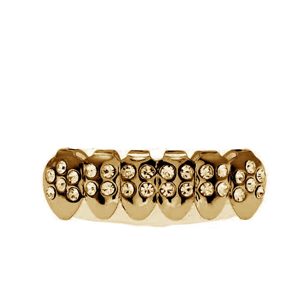 18K Gold Plated Diamond Hip Hop Grill – European Hot Seller for Christmas Performances