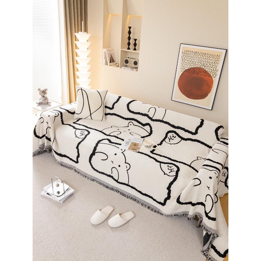 1pc Sofa Cover, Universal Sofa Slipcover For All Seasons, Non-slip Sofa Cover Blanket, Sofa Cushion Protective Cover, Suitable F