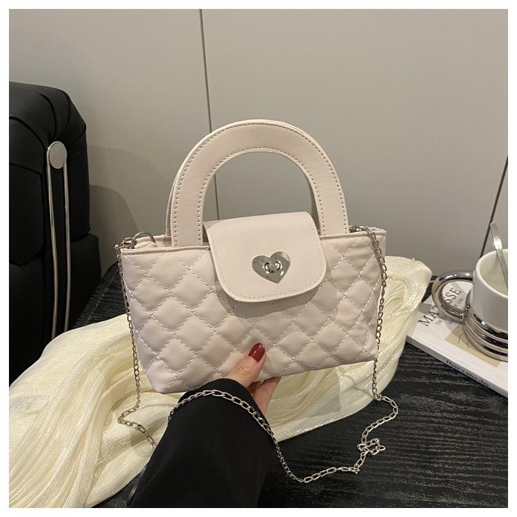Borsa a tracolla quadrata piccola, nuova, estiva, elegante, semplice e squisita, con catena a maglie diamond retro