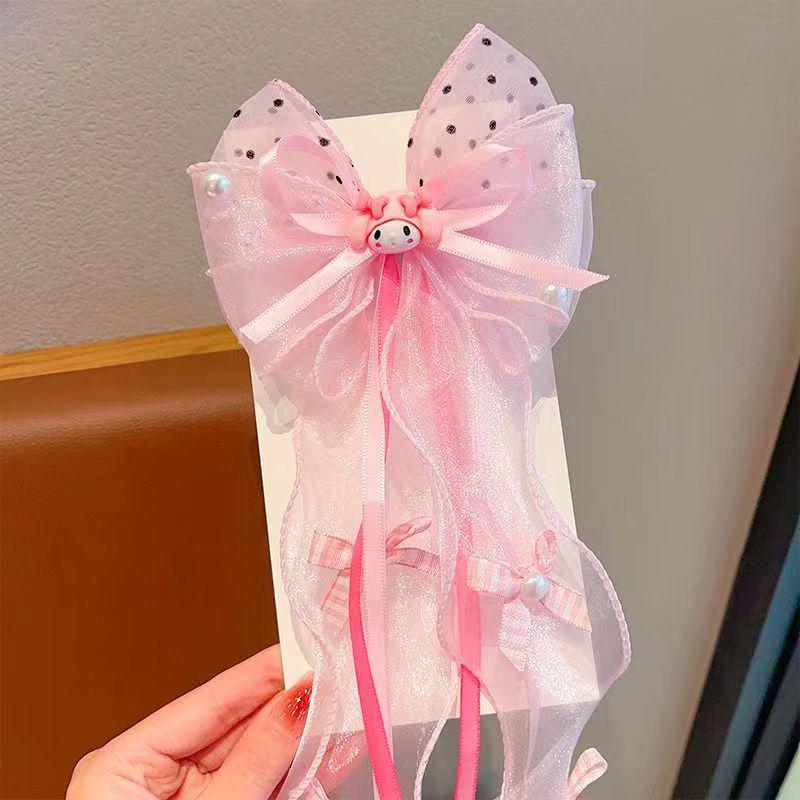 Kuromi Black & Purple Hair Accessories - Cute Bow Hair Clips for Girls and Babies