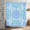 Beautiful Blue Mandala Shower Curtain Set for Bathroom Decor Waterproof Fabric with Hook Rings Perfect Gift Idea