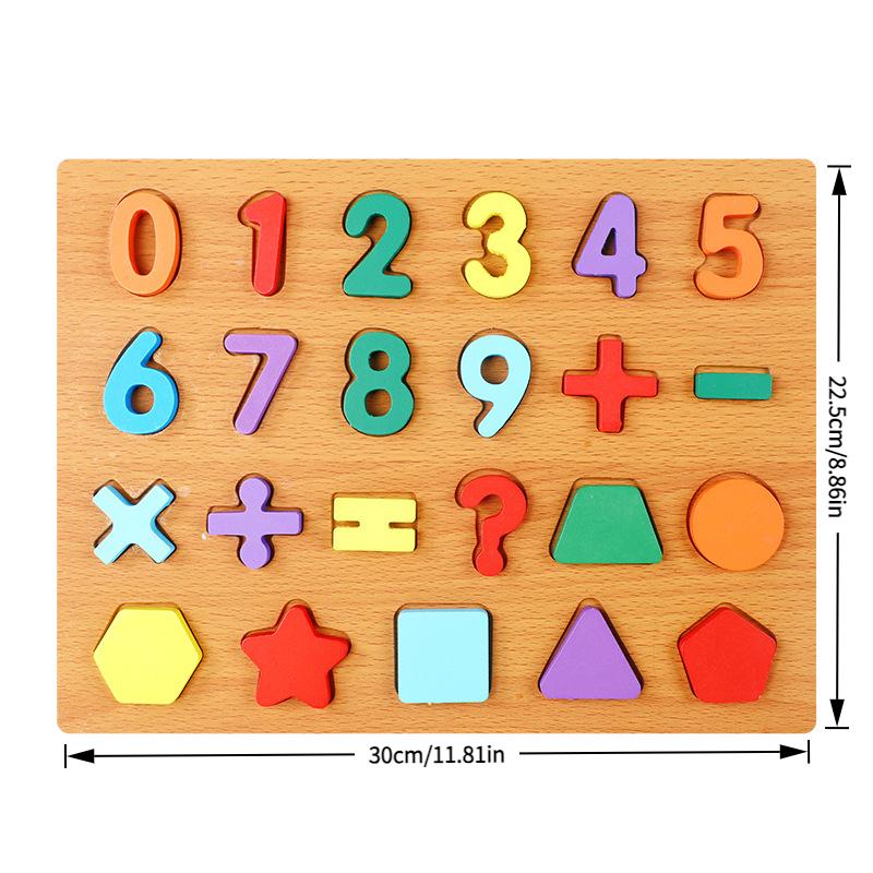 Colorful Alphabet Number Wooden Puzzles Kids Intelligent Matching Game Preschool Children Early Educational Toys