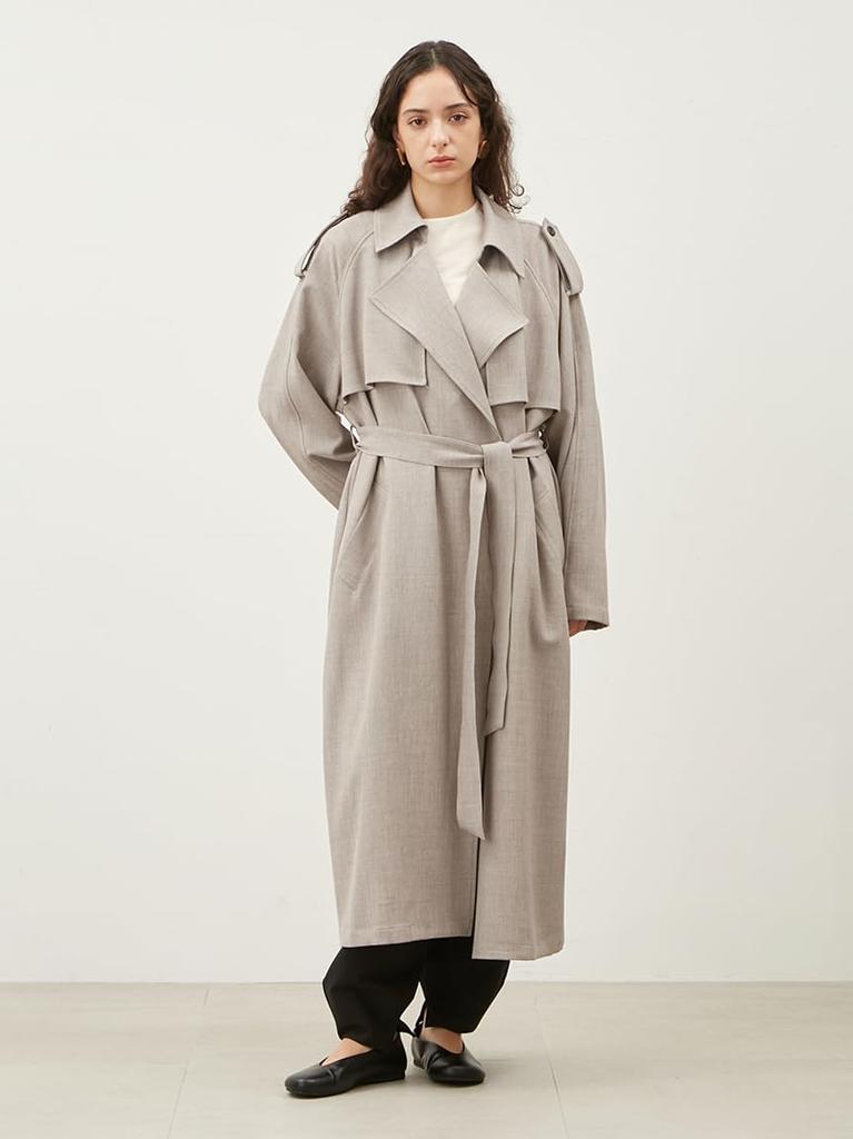 09WFC251086 MIX Trenchcoat mit passendem Gürtel und Schulterklappen [Mira Owen] Damen Leinen-Optik