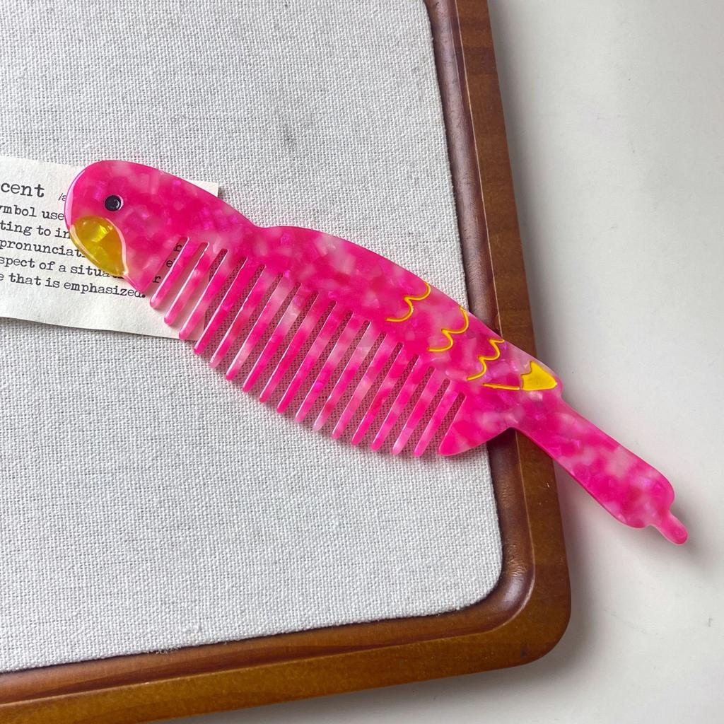 1PC New Acetate Hair Comb Wide Tooth Detangling Comb Cute Dog Swan Design Luxury Gift Quality Hair Brush