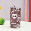 Cartoon Straw Cup Thermos Cup High Value Portable Coffee Cup Ice American Large Capacity Straight Cup