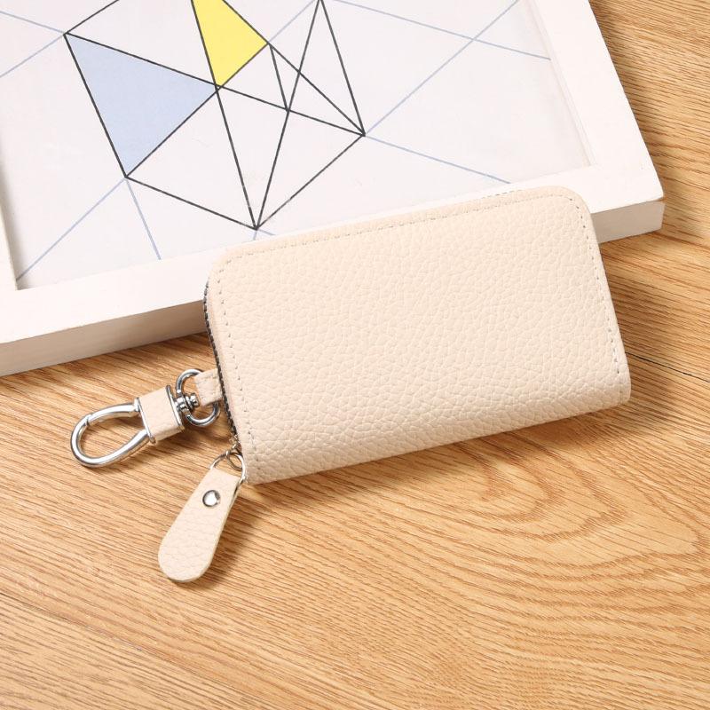 PU Leather Multifunctional Fashionable Simple Women's Key Bag Portable Anti-theft Zipper Home Key Bag