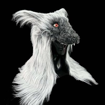 Red Eyes Werewolf Latex Masks Terror Animal Fancy Headdress Prank Costume Cosplay Props Wolf Headgear Black White Wolf Mask