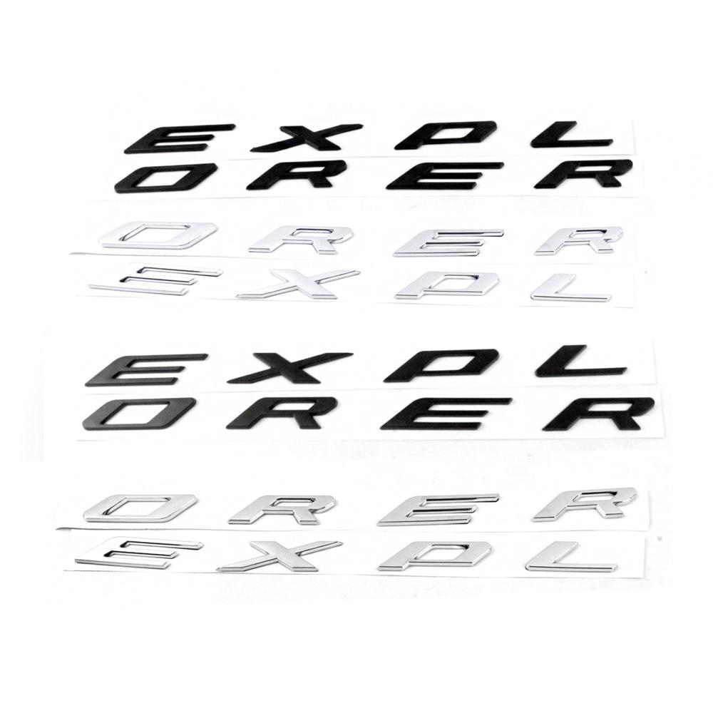 AHYU6 1pc 3D EXPLORER Letter Hood Head Front Sticker Emblem Badge Car Decal for 2011-2020 Ford Explorer Accessories