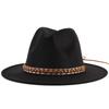 Autumn and Winter Women's Fashion Versatile British Gentleman's Top Hat Black Imitation Felt Hat Woolen Warm Jazz Hat