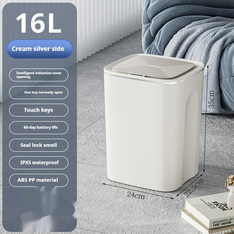 Intelligent Induction Trash Can Auto Bathroom Toilet Covered Eectric Narrow Paper Basket Sandwich Bedroom Toilet Paper Bucket