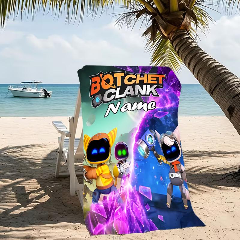 Customizable personalized beach towels Astro Bot themed designs.Suitable for the beach, yoga, sports;ideal as beach accessories