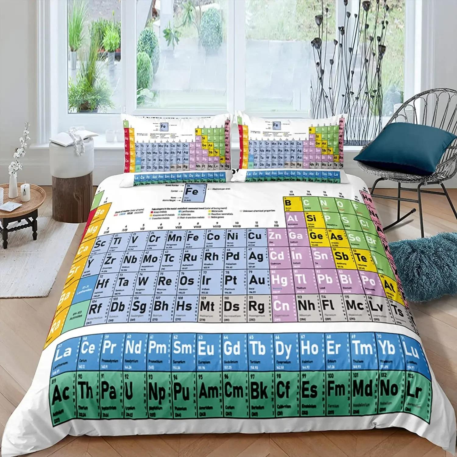 

Comforter Periodic Table Chemistry Elements Bedding Set Polyester Educational Science Theme Comforter Twin King Size Comforter (quilt)-EU Single(135*200cm)3pcs