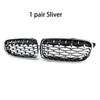 NEW-Glossy Black Dual Slats Front Kidney Grille Chrome Diamond Grill Replacement for BMW 3 Series F30 F31 F35 2011-