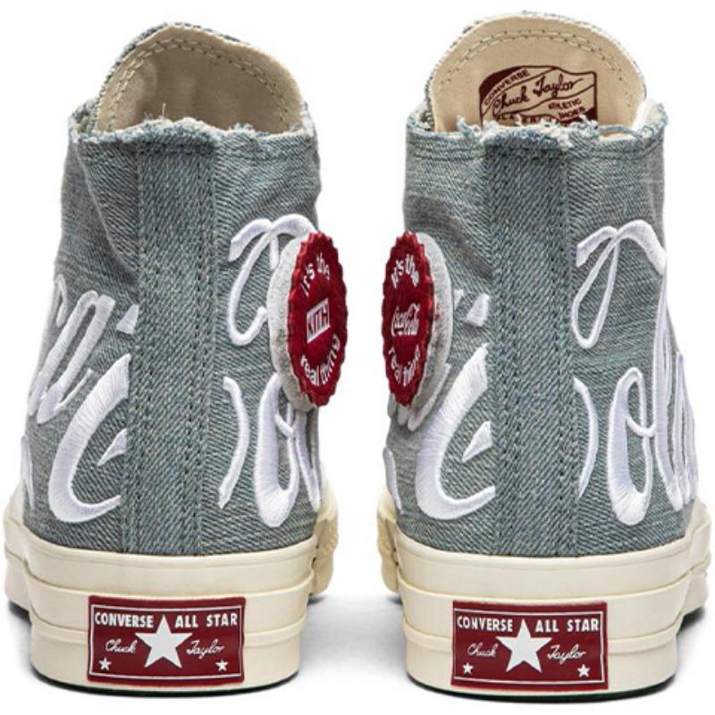Coca-Cola x Converse Chuck Taylor All Star 70 Hi Kith Edizione Senza Coke Antiscivolo e Leggera High-Top Unisex Blu e Bianco