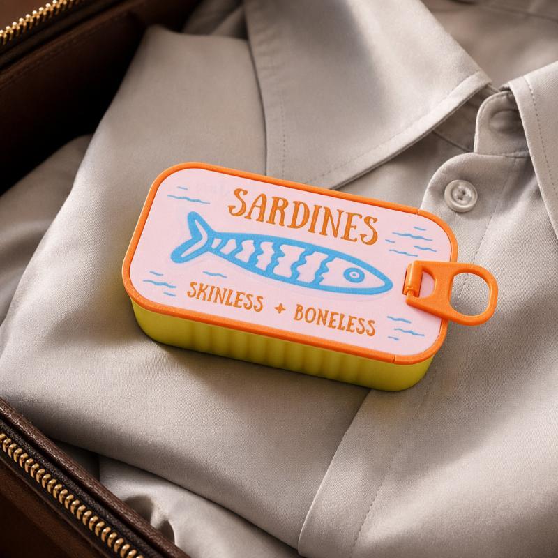 Sardine Tin Jewelry Box 3D Printed Easy Open Durable Small Jewelry Organizer for Rings Earrings Perfect for Dresser Decor