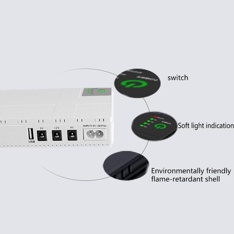 10400mAh I Portable UPS 5V/9V/12V Uninterruptible Power Supply For WiFi Router Large Capacity Backup Power Adapter