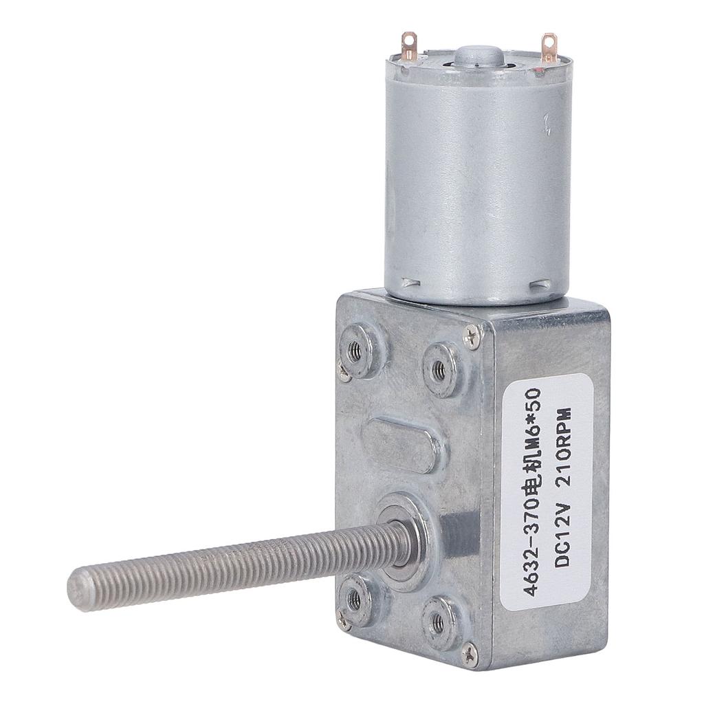 DC Worm Gear Motor M6 X 50mm Aluminum Alloy Brass Reversible DC Reduction Motor for Window Opener