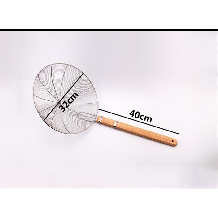 

Сетчатые ситечки с длинной ручкой, сетка из нержавеющей стали, дуршлаг, скиммер для супа, шеф-повар, фритюрница для картофеля фри, масло для жарки лапши, пельменей 32cm