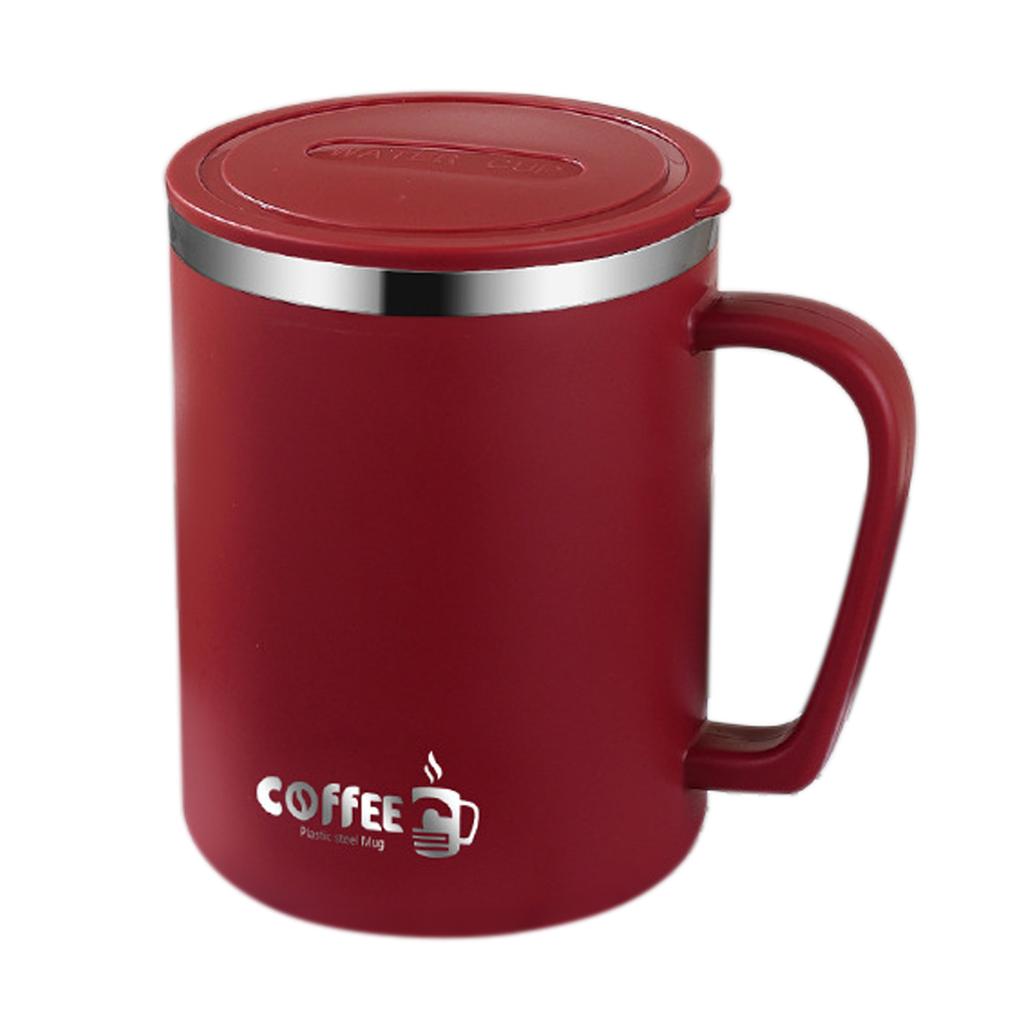 Double Wall Coffee Cup Mug Insulated Anti Scalding Water Cup With Handle Portable 304 Stainless Steel Drinking Cup