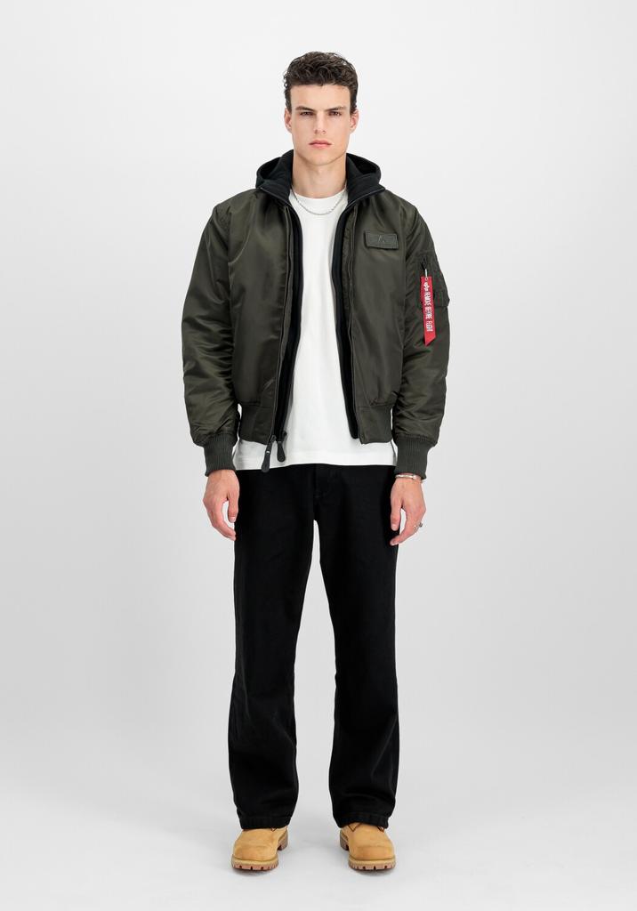 Winter Jacket Alpha Industries MA-1 D-Tec Hood Bomber Jacket (183110) Dark Green