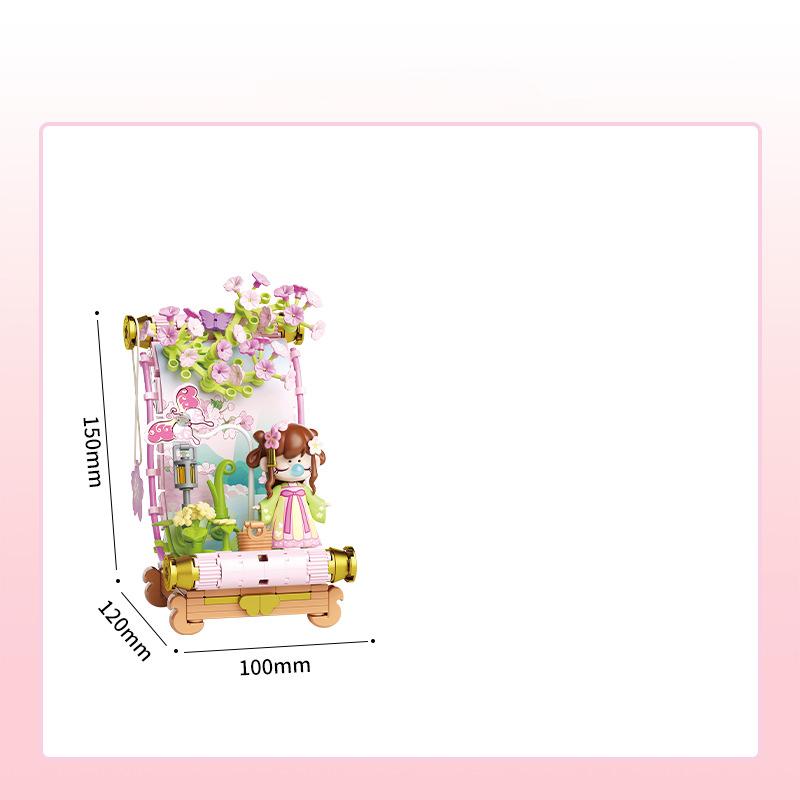 

Jaki Ancient Style Series, Chinese Style Beauty Doll Scroll Construction Blocks Set, Creative Art Ornaments Moc Model Present For Girls