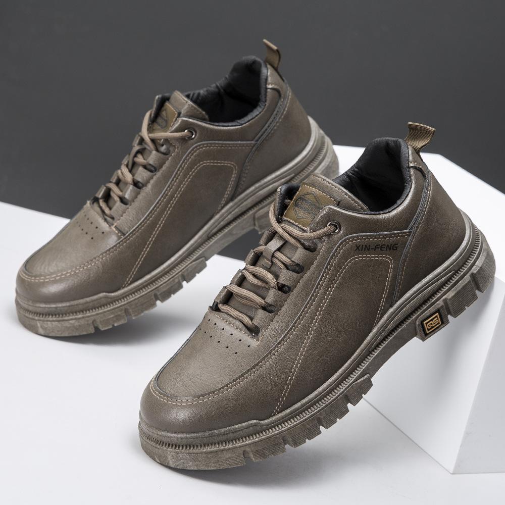 

Мужская обувь для внешней торговли весна и осень 2025 новая рабочая обувь на платформе мужская повседневная кожаная обувь в британском стиле ретро низкий верх 44