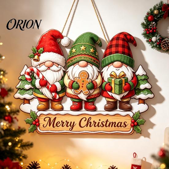 Decorative Christmas Gnome Craft Wooden Hanging Pendant, Cartoon Ornament, Merry Gift for Family Door Sign Home Shop Holiday Party Decoration