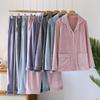 Women's Winter Fleece Pajama Set - Warm Cardigan, Long Sleeves, Side Pockets, Can Be Worn Outside In Spring and Autumn