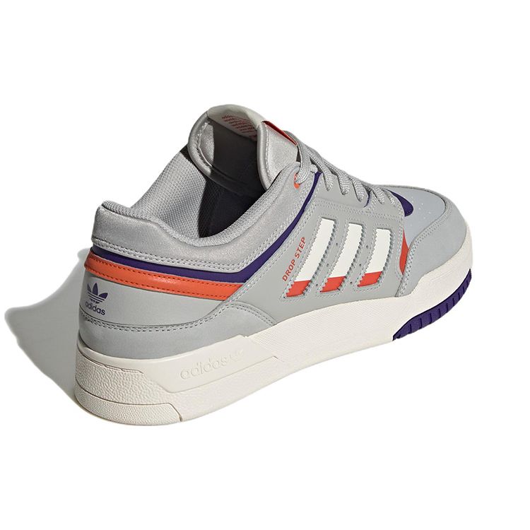 Adidas Originals Drop Step Leather Casual Durable Lightweight Low-Top Skate Shoes Men Sneakers Gray Red HP2248