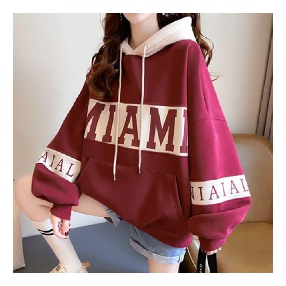 Navava Loose Fit Long Sleeve Hoodie Sweatshirt Nt1944