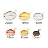 5 Pezzi/Lotto 10-20mm Ciondolo Rotondo in Rame Base Cabochon Vassoio Base Vuoto Charms Per Fai da Te Creazione Gioielli Accessori Collane