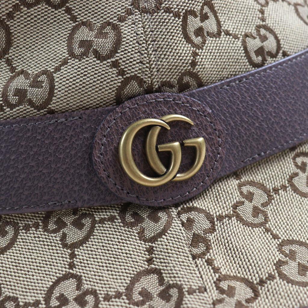 Excellent GUCCI hat GG Canvas Fedora Hat GG Marmont leather-trimmed Beige brown L 576587 Used
