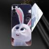 Cute Cartoon Rabbit Black Silicone Phone Case For Samsung Galaxy S23 S21 S20 FE S24 S22 Ultra S10E S10 S9 S8 Plus